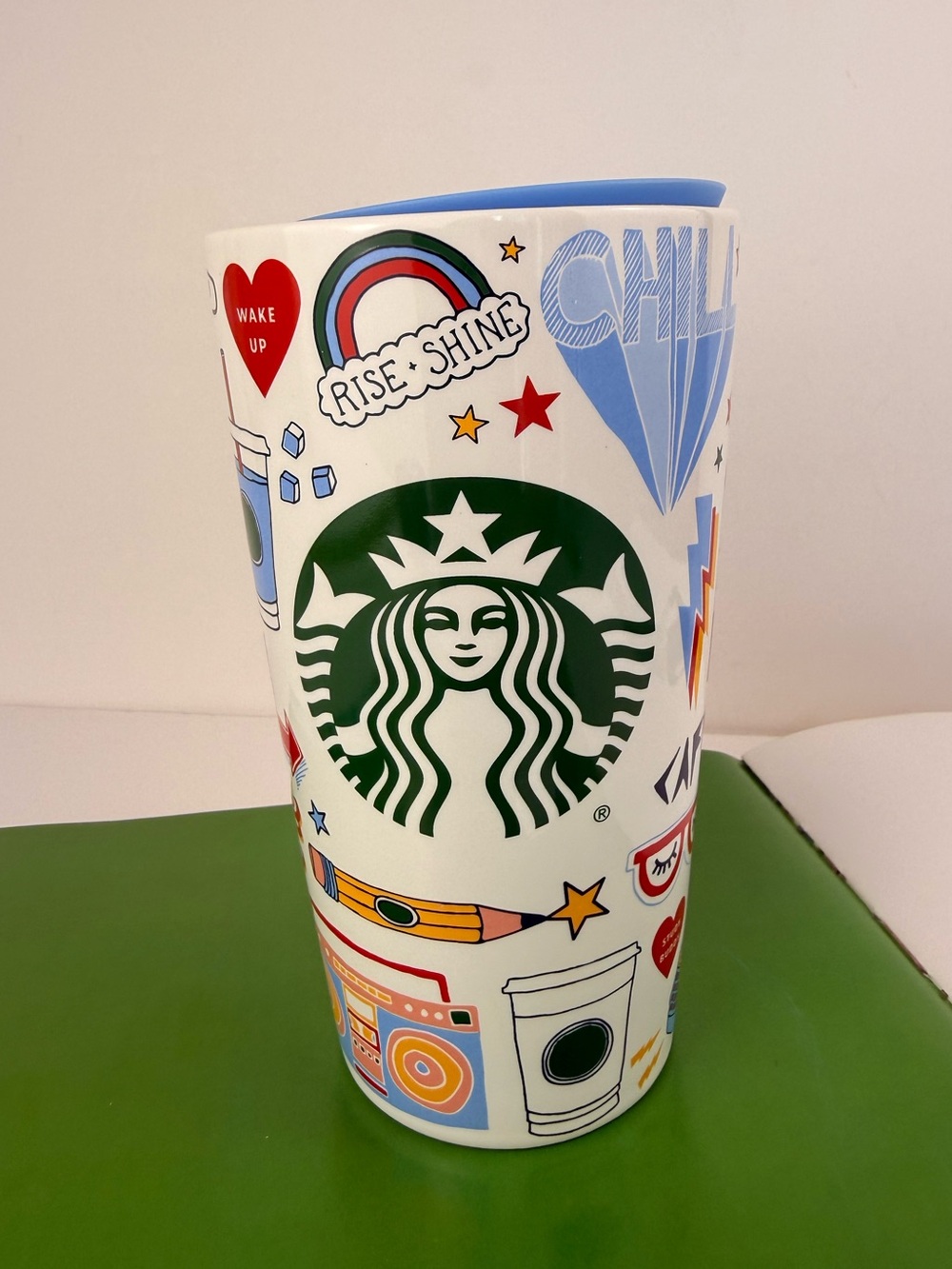 Starbucks RARE Limited Edition Back to School 12oz Ceramic Travel Tumbler Cup